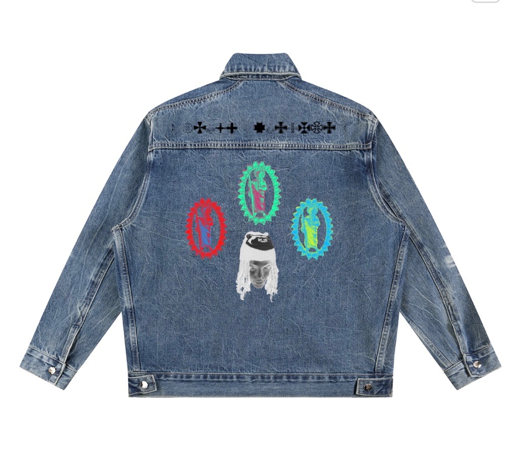 Washed denim work jacket — back